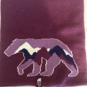 NWOT The North Face Purple Bear Neck Gaiter. Youth/JR MED - Womens XS